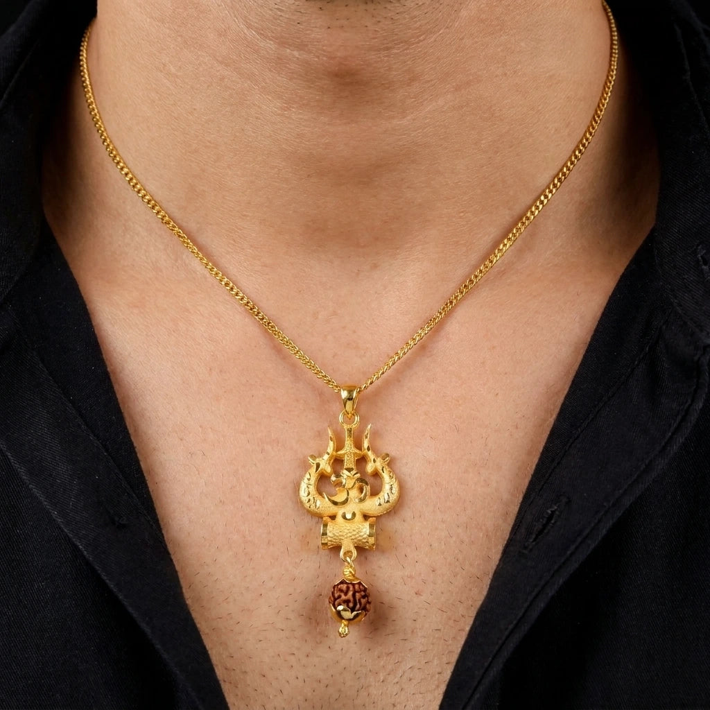 Golden Rudhraksham locket PRULT1-003