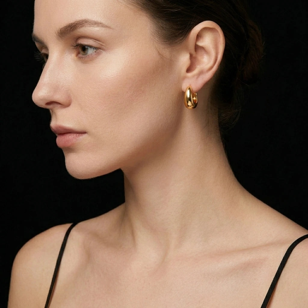 Golden Hoop Earring PGRST7-041