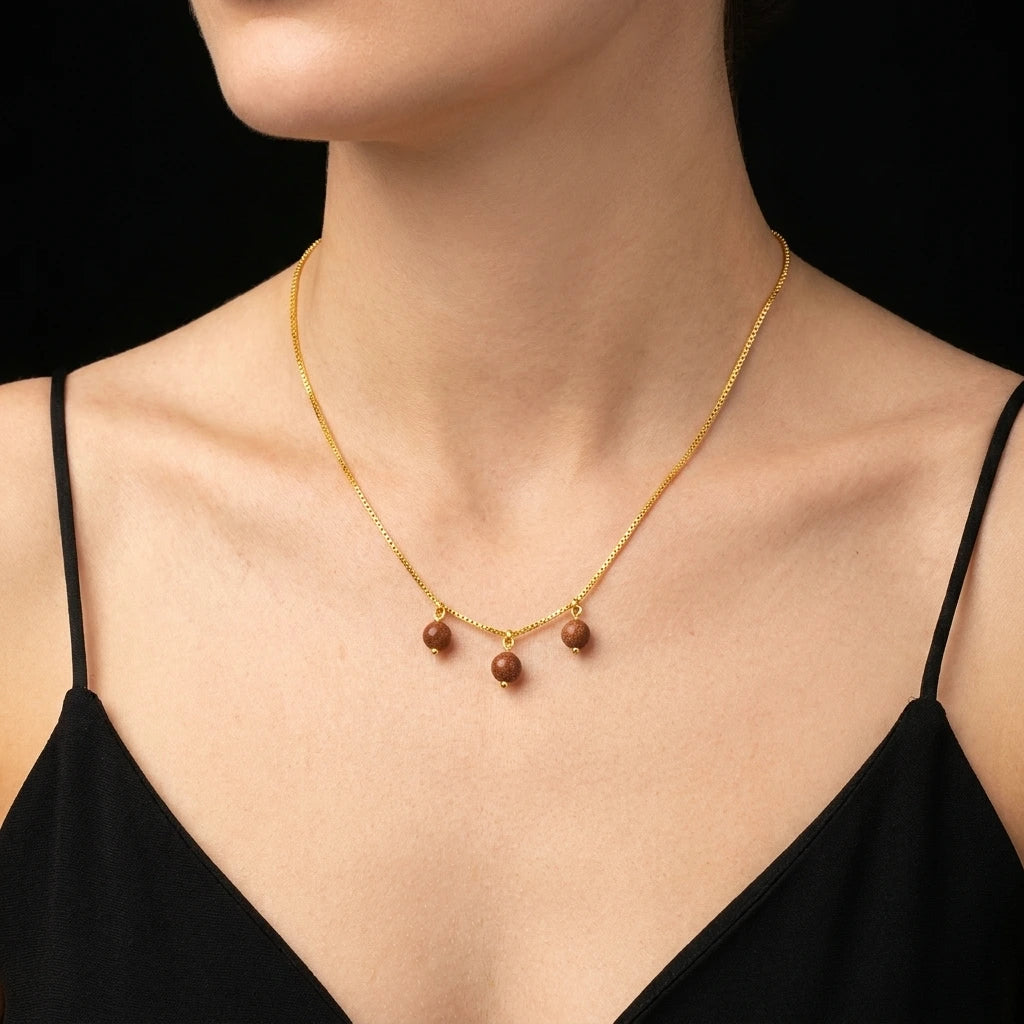 Sand stone Bead Necklace PPNS85-053