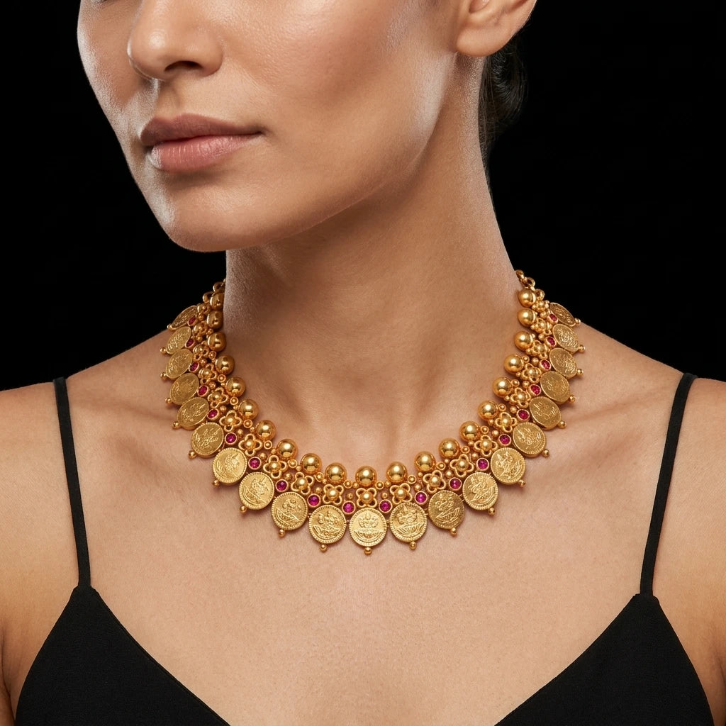 Geru Stone Necklace Short With Stud PSGRNSSR42R-038, PSGRSTSR36R-041