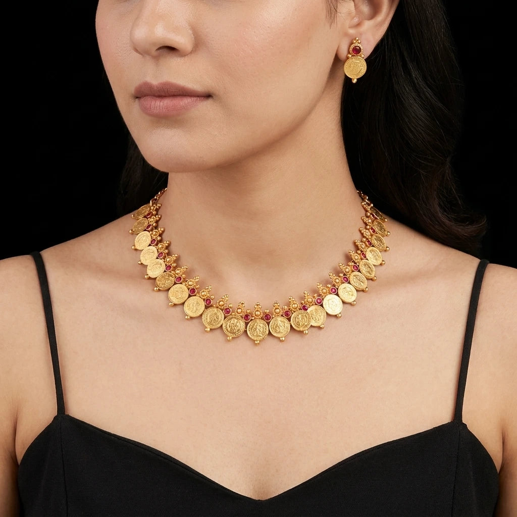 Geru Stone Necklace Short With Stud PSGRSTSR5R-021, PSGRNSSR40R-038