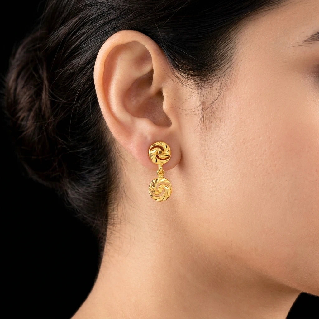 Traditional Kashmiri Spiral Drop Earrings PGHST287-001