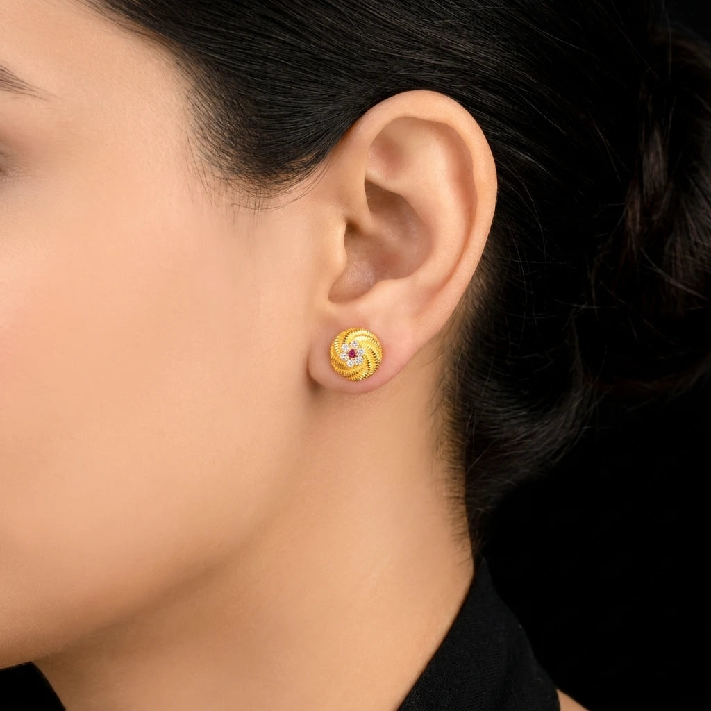 Stud PSST266WR-001 - Gold Plated Jewellery | Parakkat Jewels