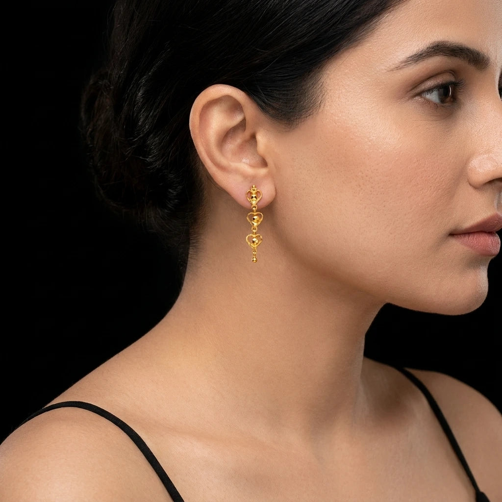 Golden Hanging Stud PGHST187-001