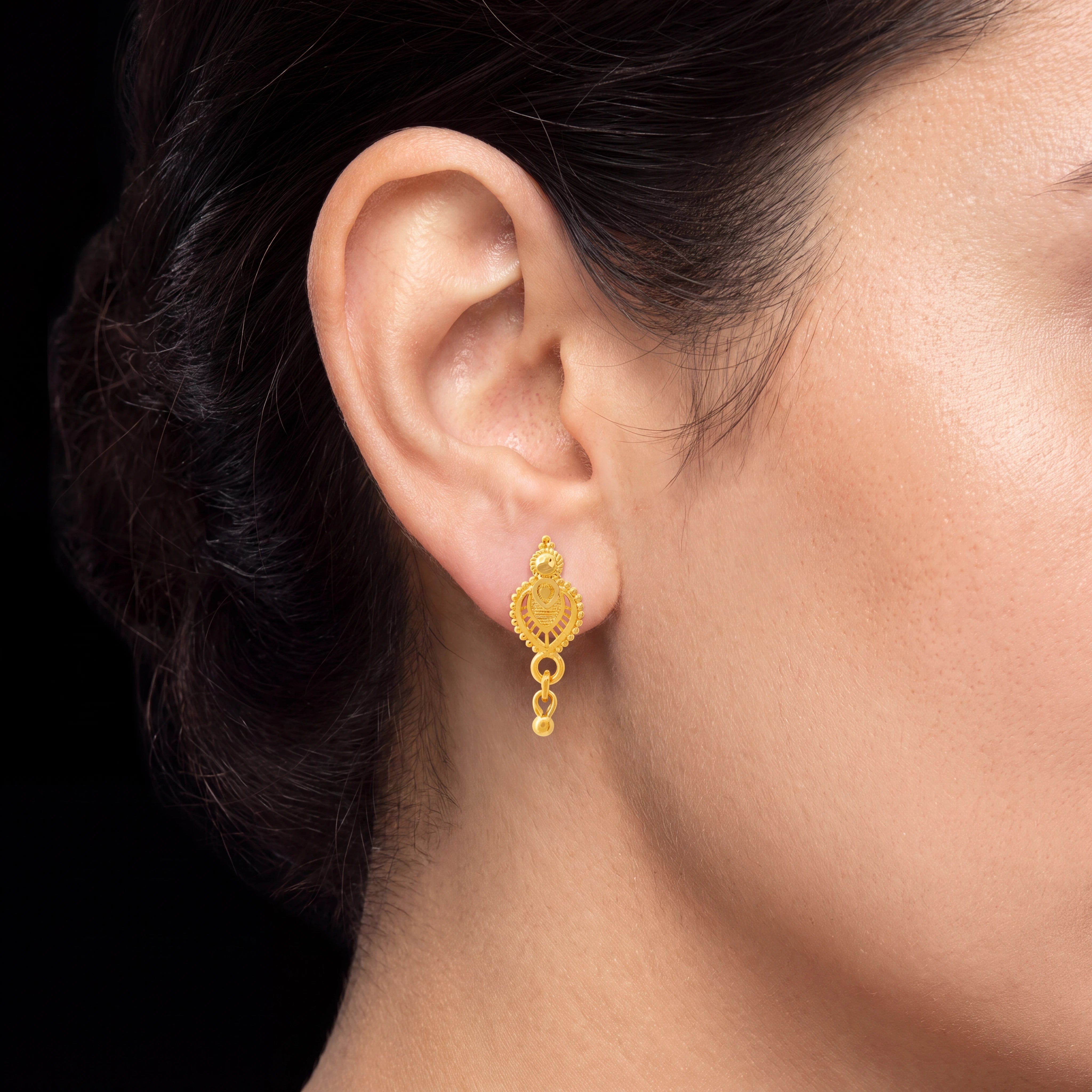 Golden Hanging Stud PGHST338-09