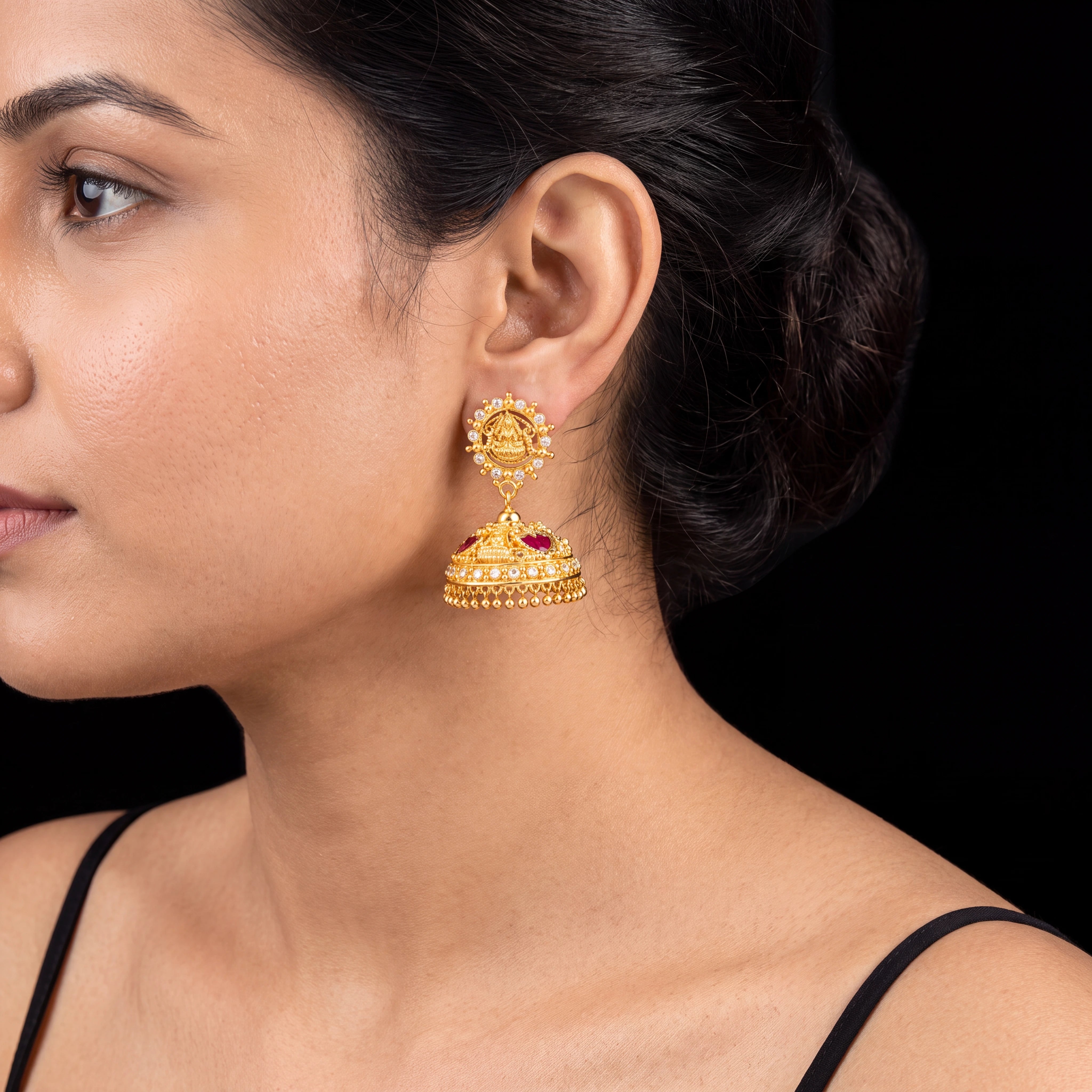 Palakka Red Stone Jimika Earring PSPKJSTPX4-096