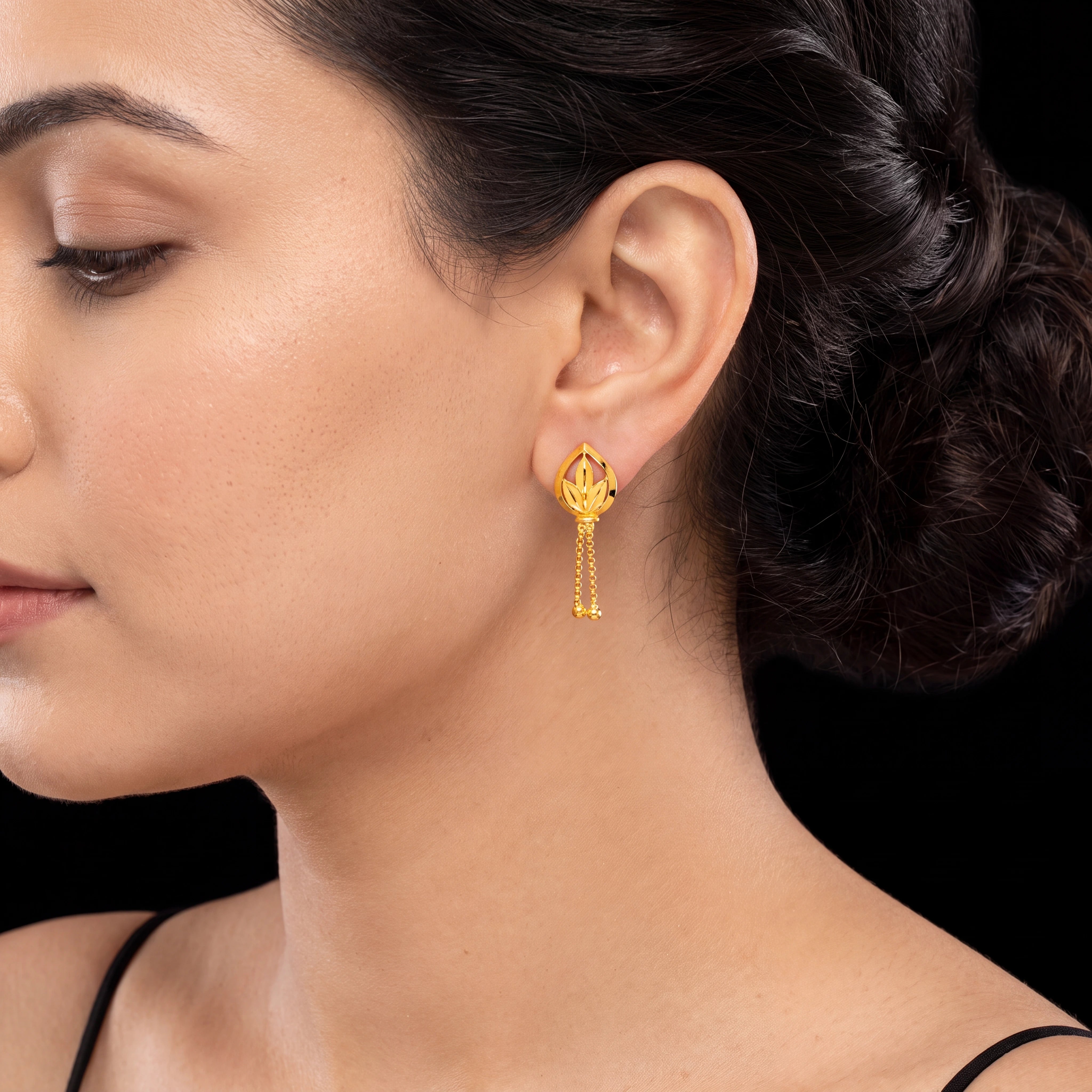 Golden Hanging Stud PGHST327-09