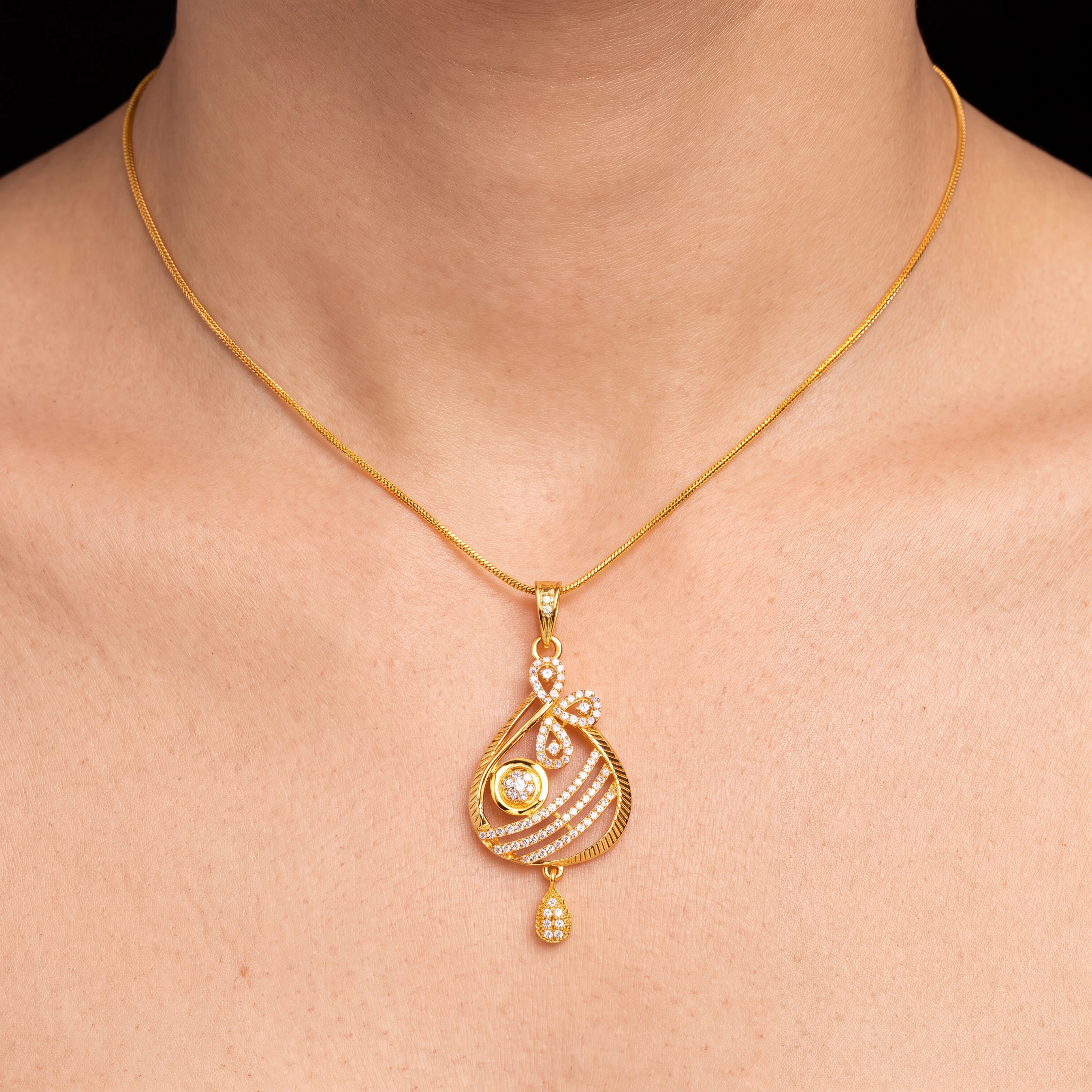 Premium Stone Pendant With Stud PMSHST79W-022, PMSLT16W-082