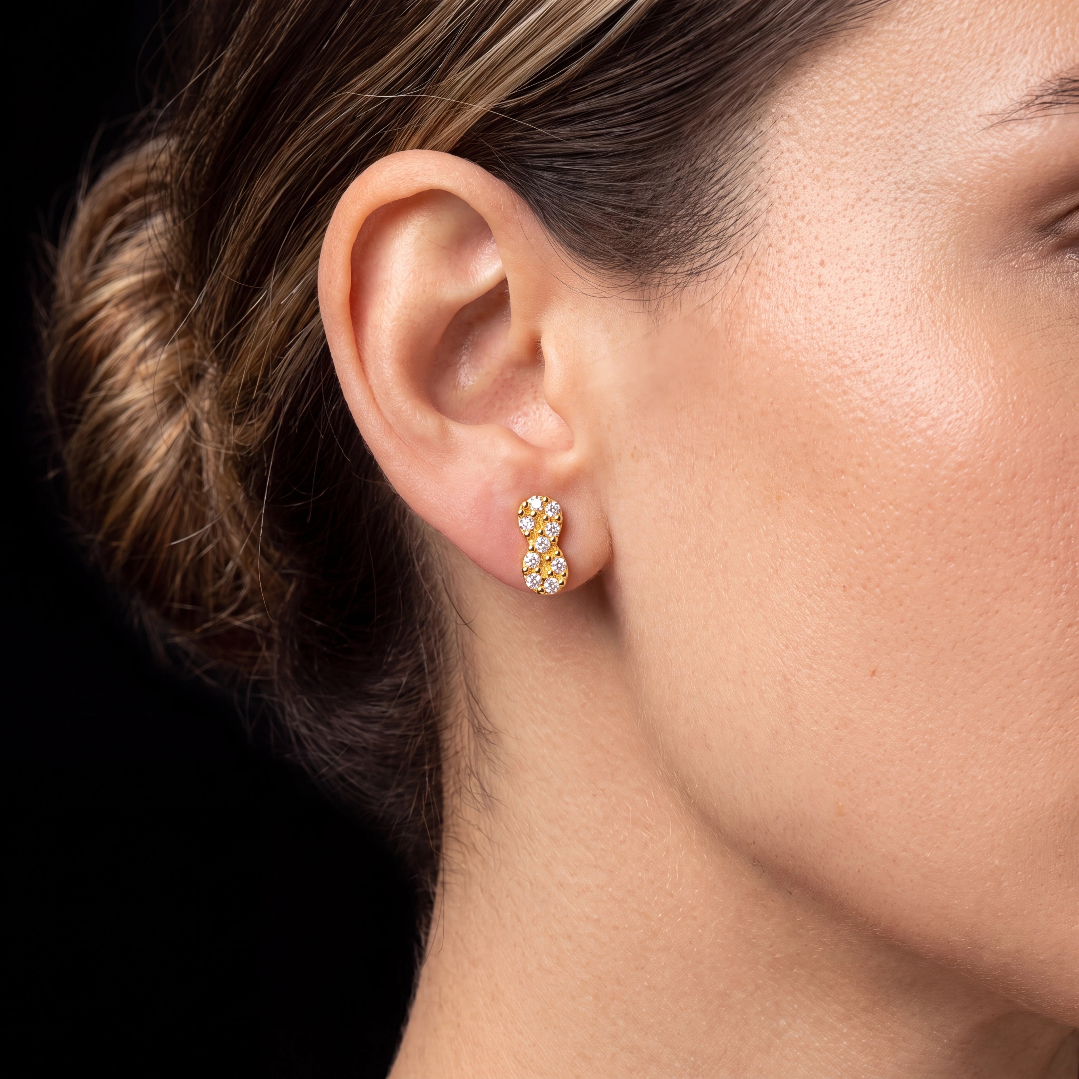 Gold Infinity Stone Stud PSST157W-09