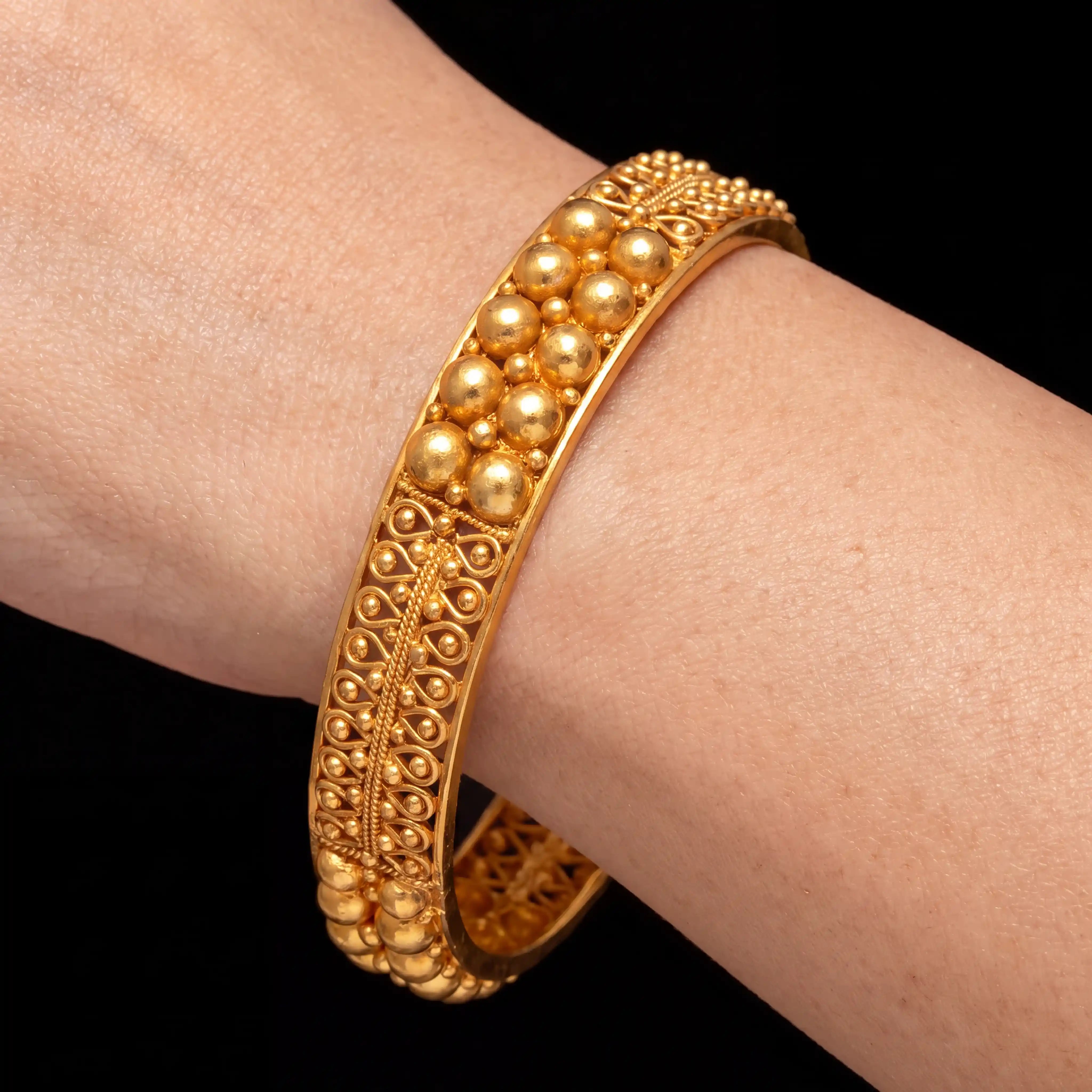 Gheru Bangle PGGRBSR1-23-024 - Gold Plated Jewellery | Parakkat Jewels