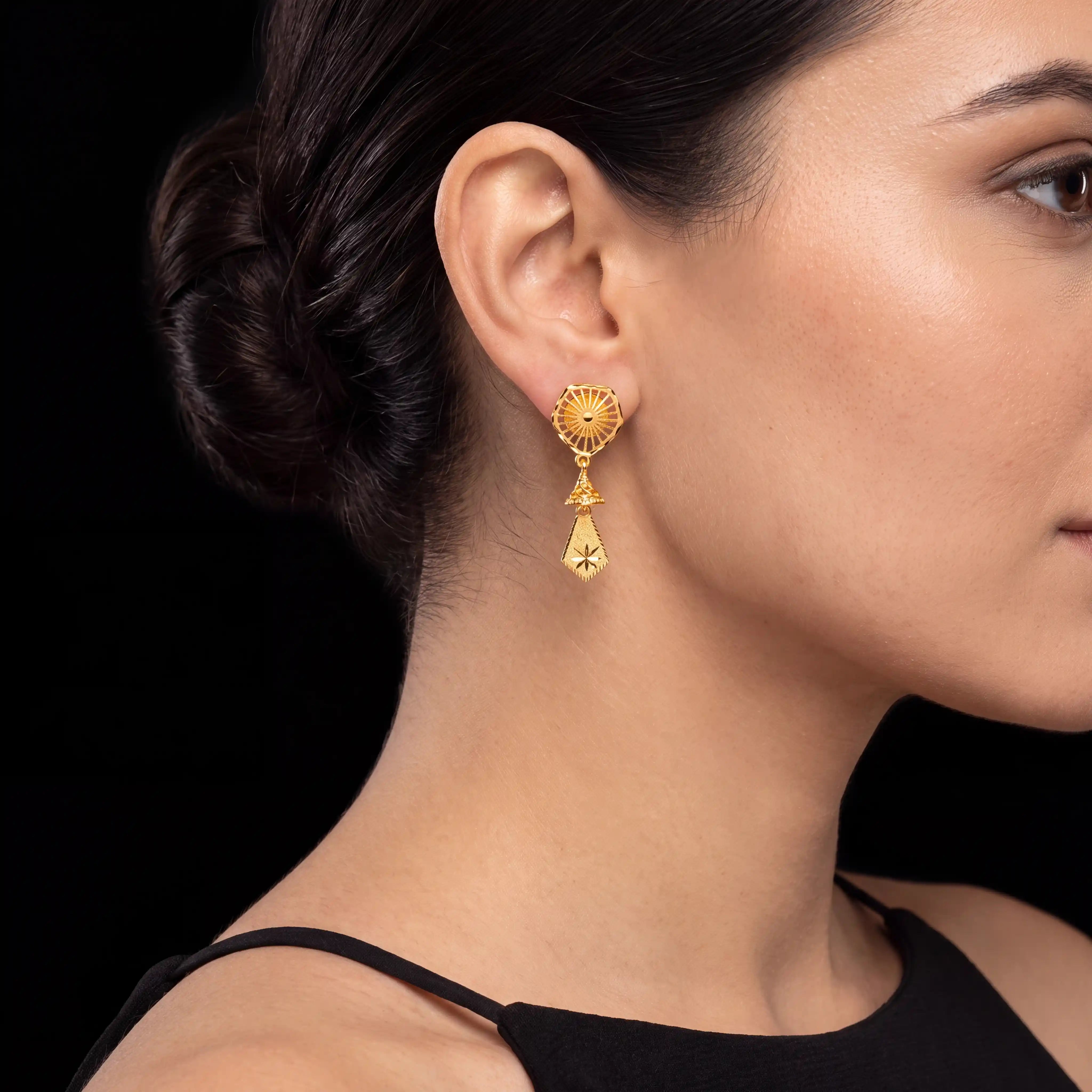 Golden Hanging Stud PGJST112-041