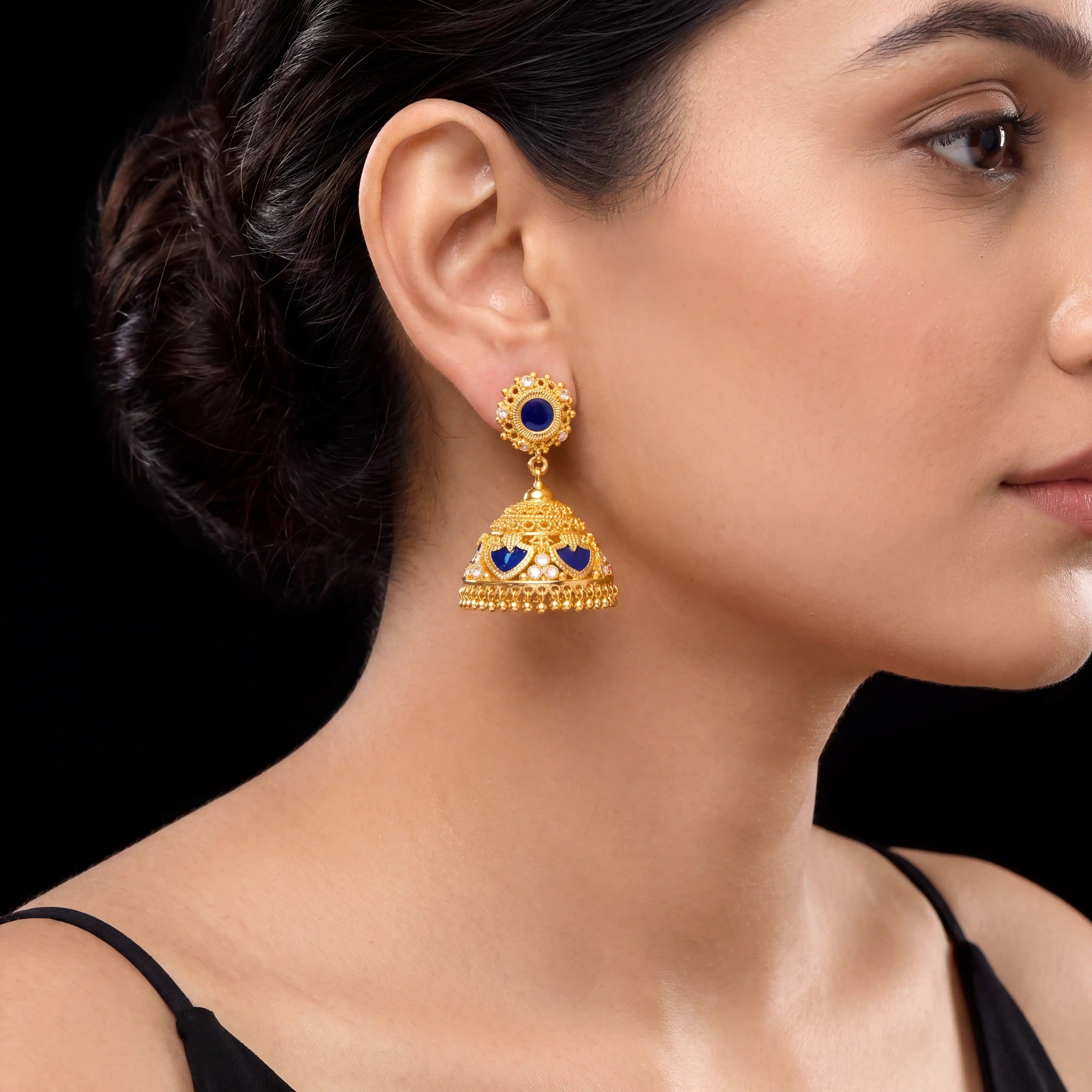 Palakka Green Stone Jimika Earring PSPKJSTPBL26-095