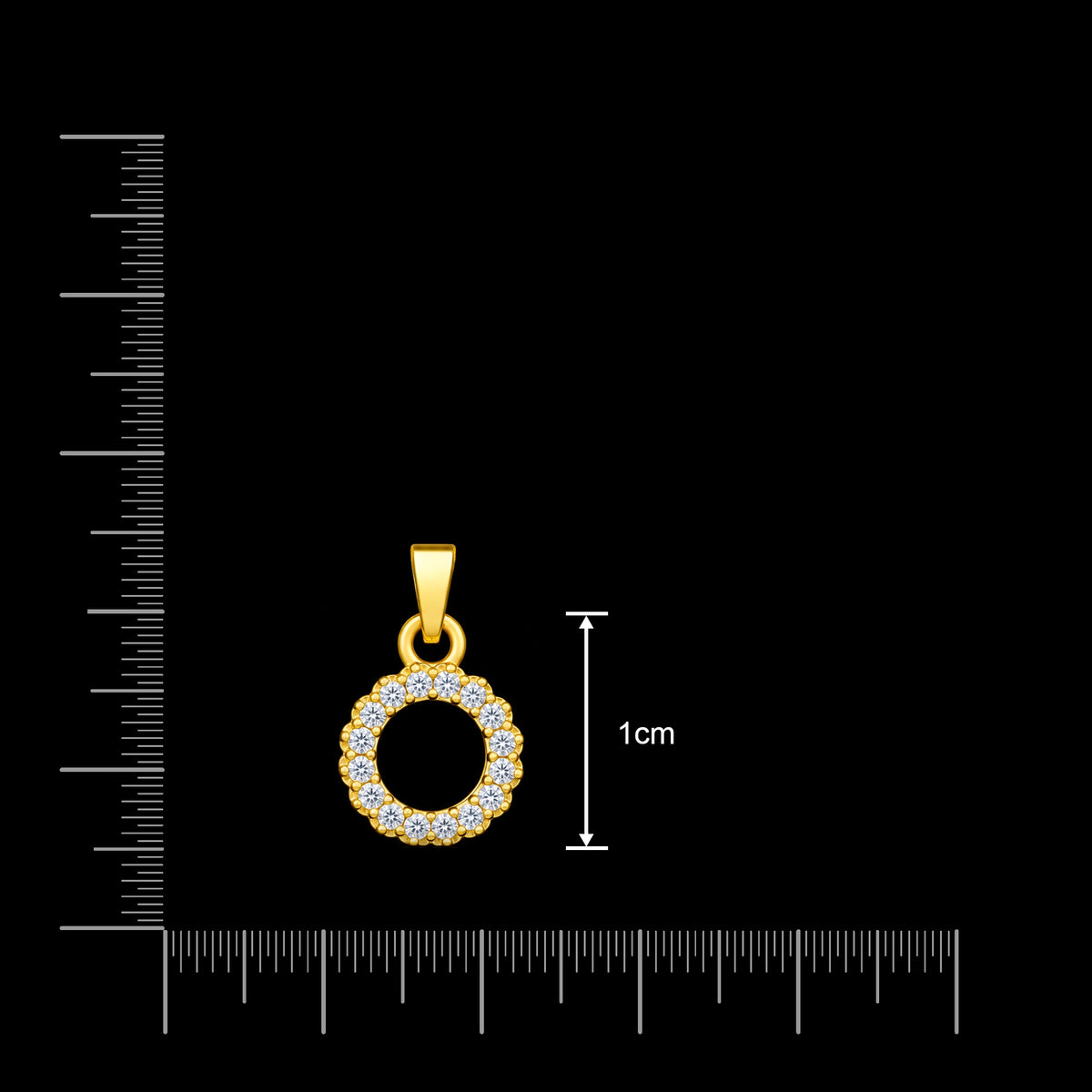 CZ Open Circle Halo Pendant Gold Layered