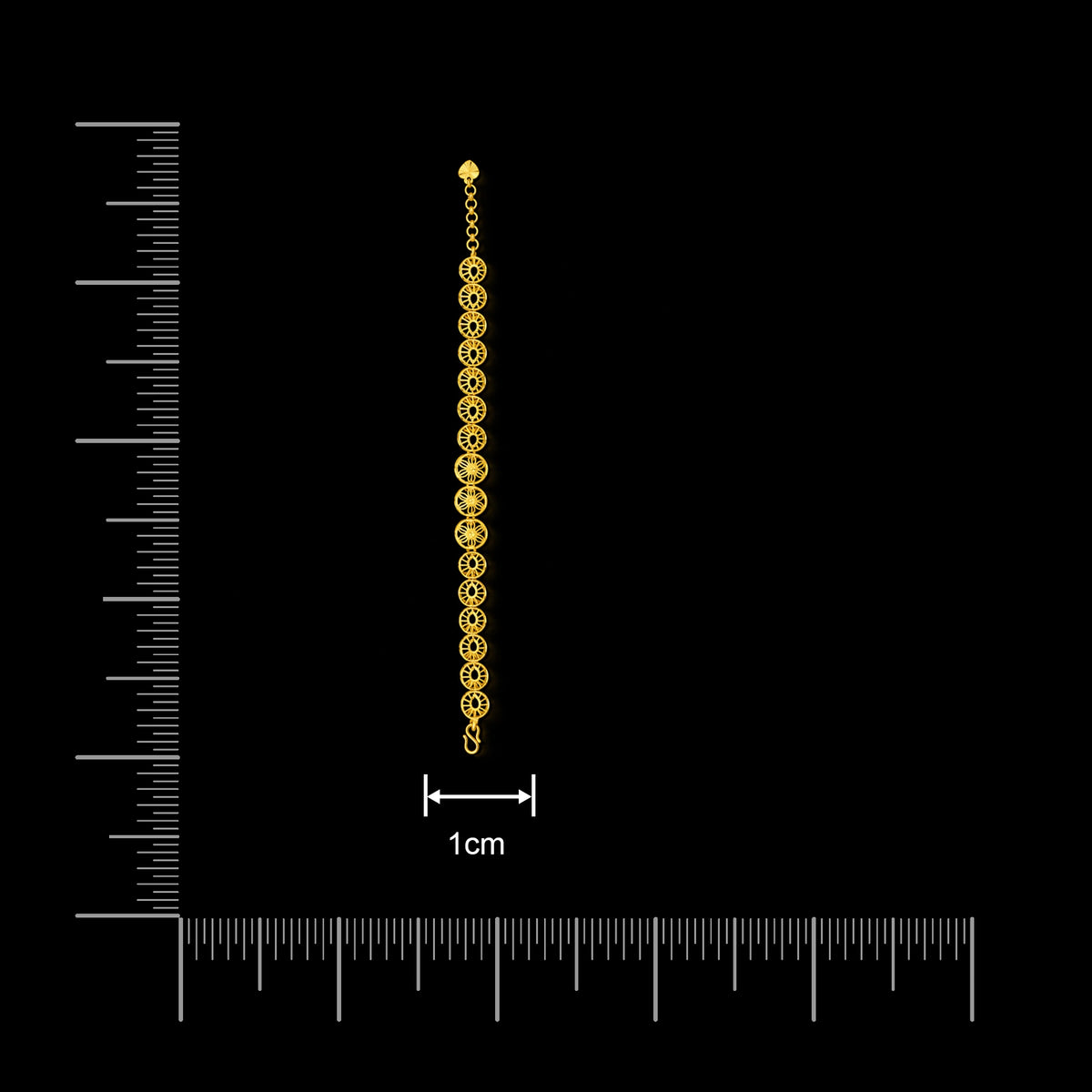 Round Lattice Disc Link Bracelet Gold Layered