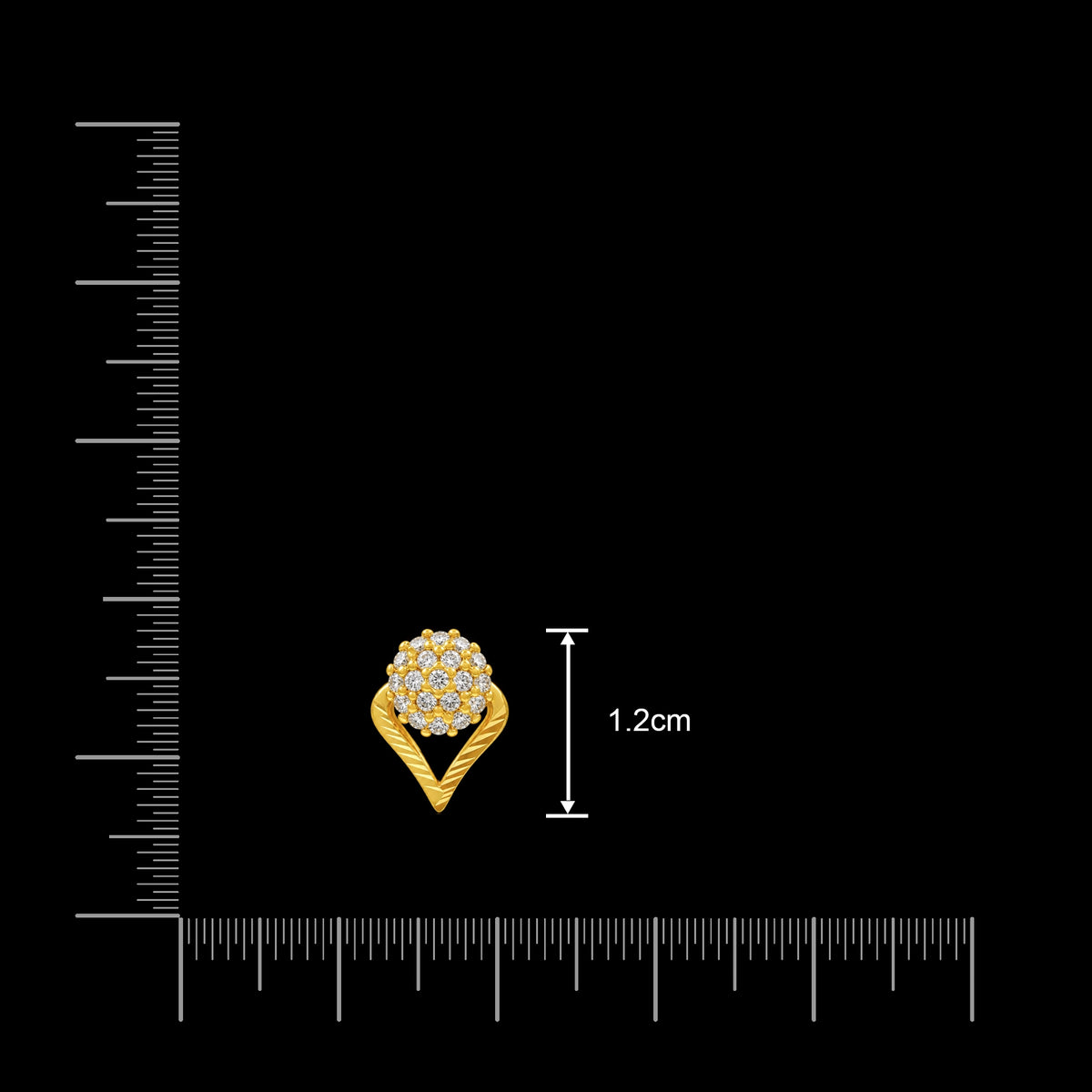 Stone Dome Cluster V Frame Stud Gold Layered