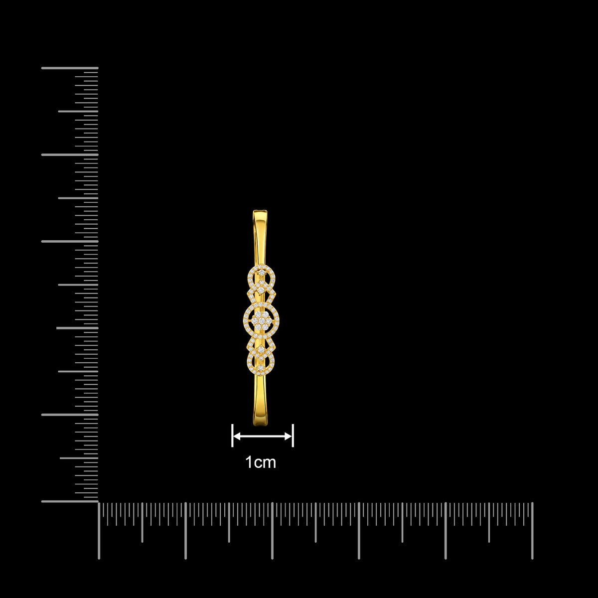 Premium CZ Circle Bloom Lattice Openable Bracelet Gold Layered