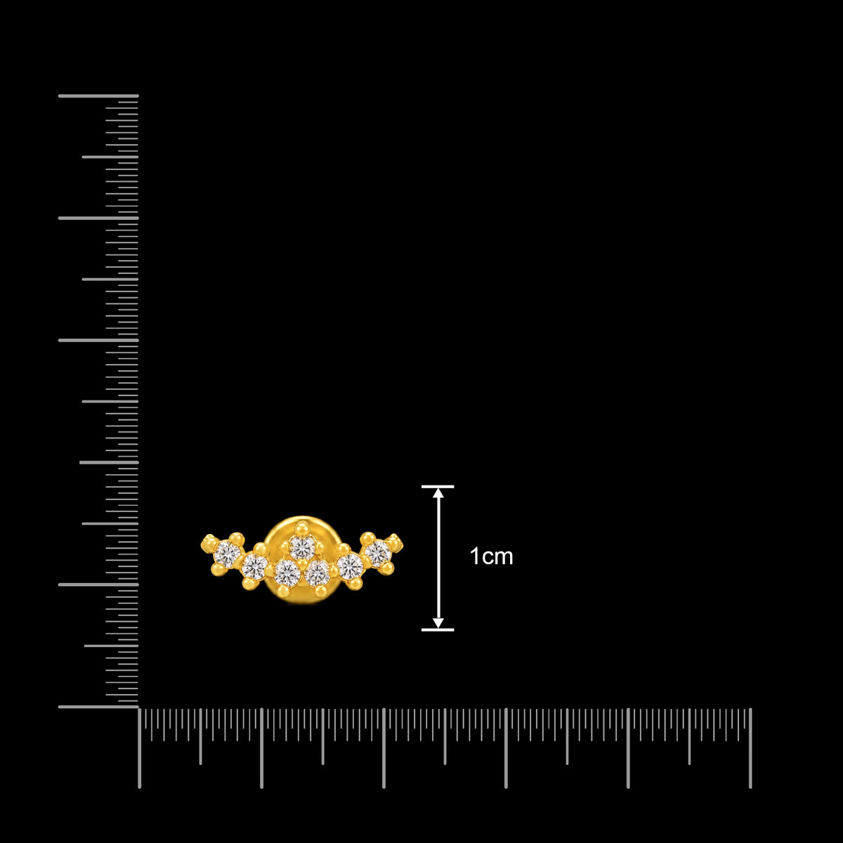 CZ Scatter Bar Stud Earring Gold Layered