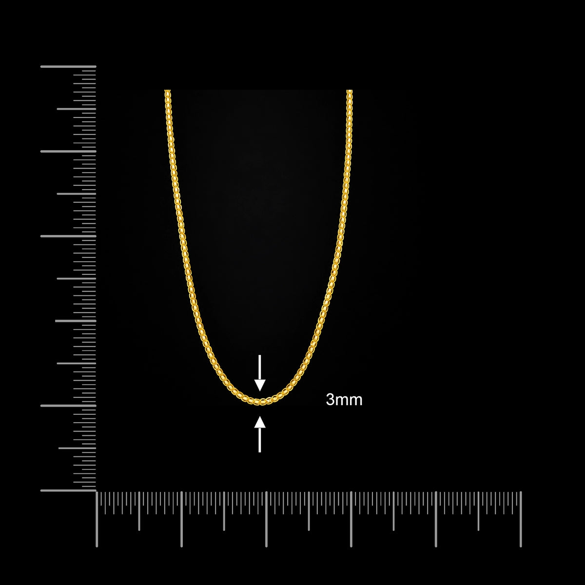 Gents Byzantine Oval Link Plain Chain Gold Layered