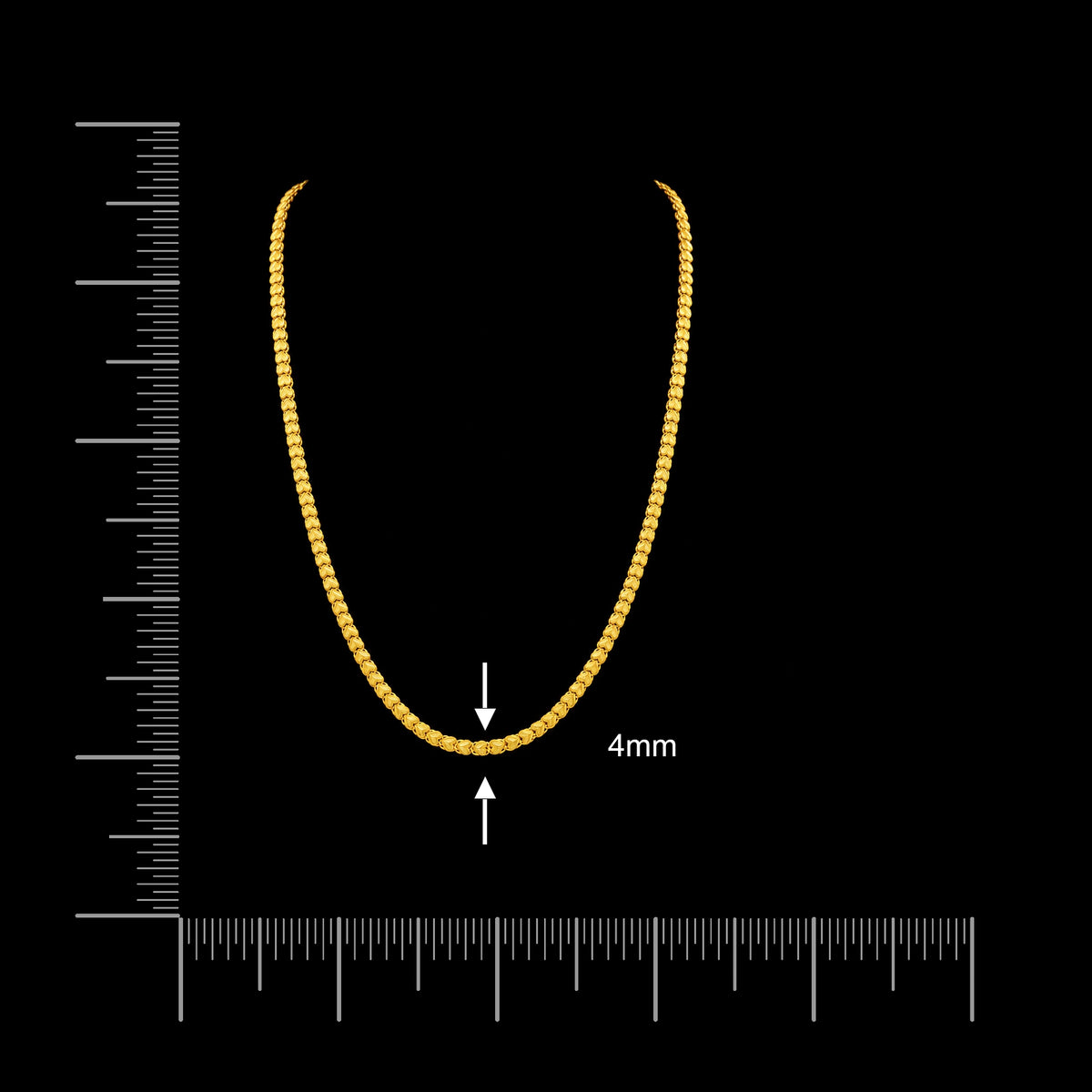 Heart Link Fancy Plain Chain Gold Layered