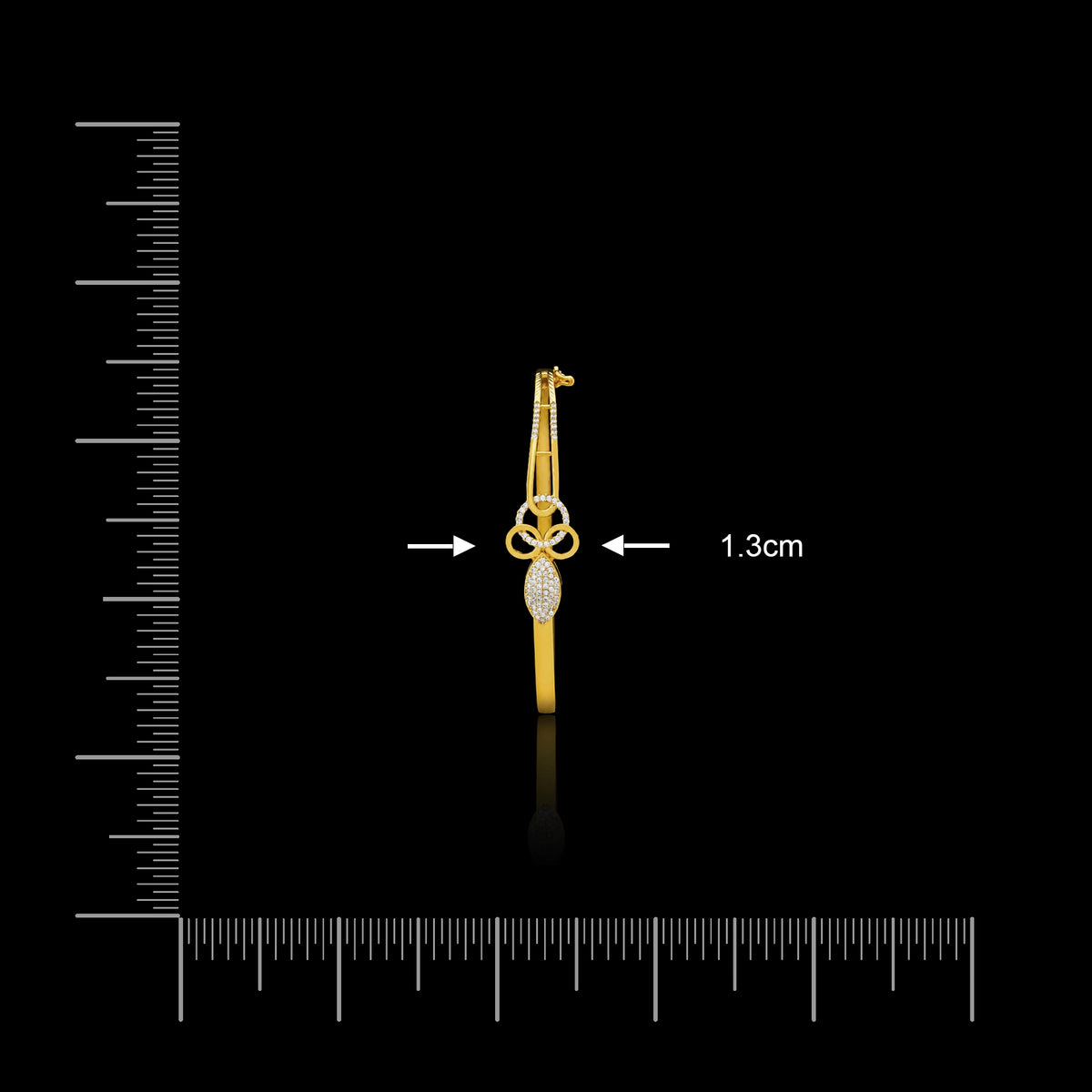 CZ Loop Knot Marquise Openable Bracelet Gold Layered