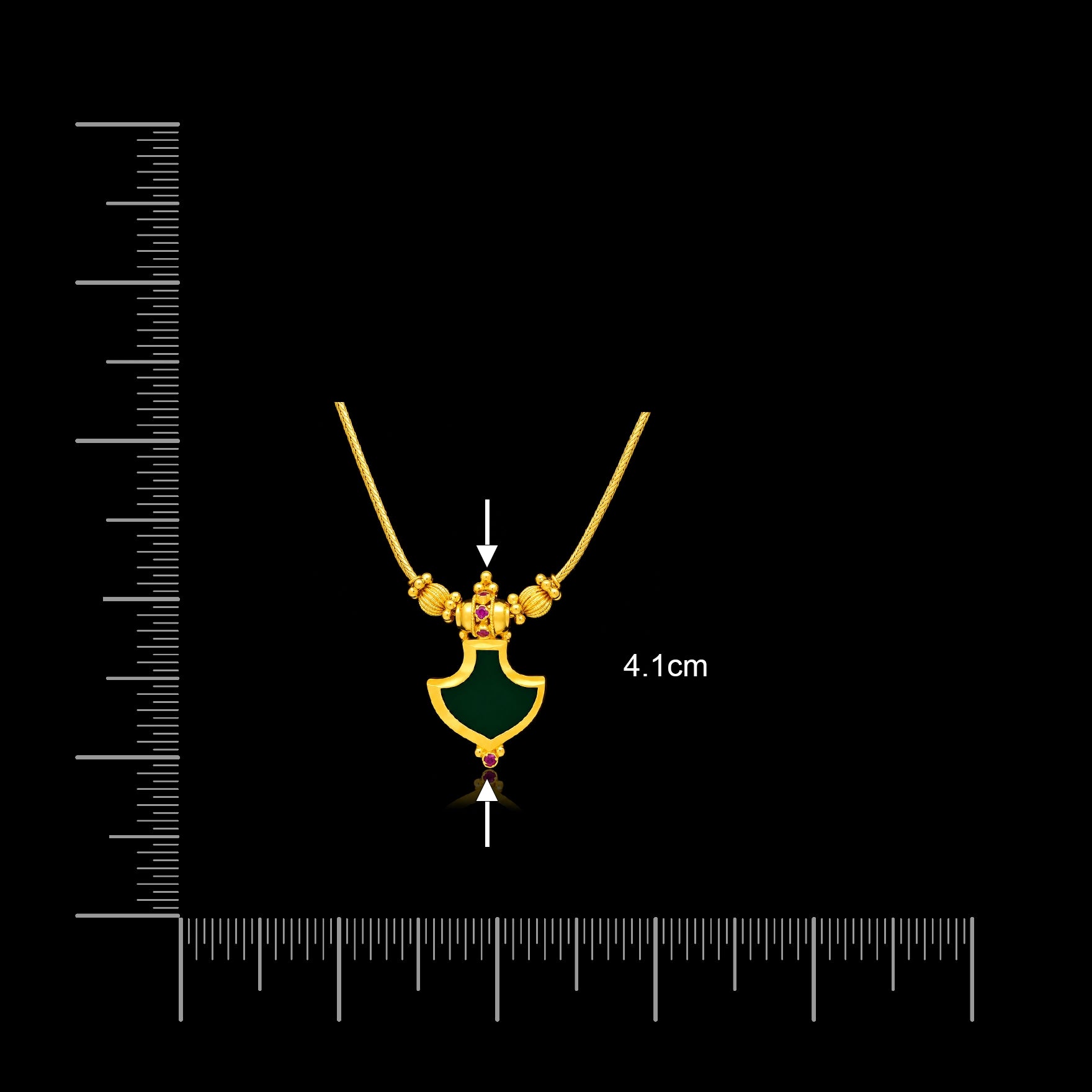 Palakka Mango Green Stone Necklace PSPKNPG3-036