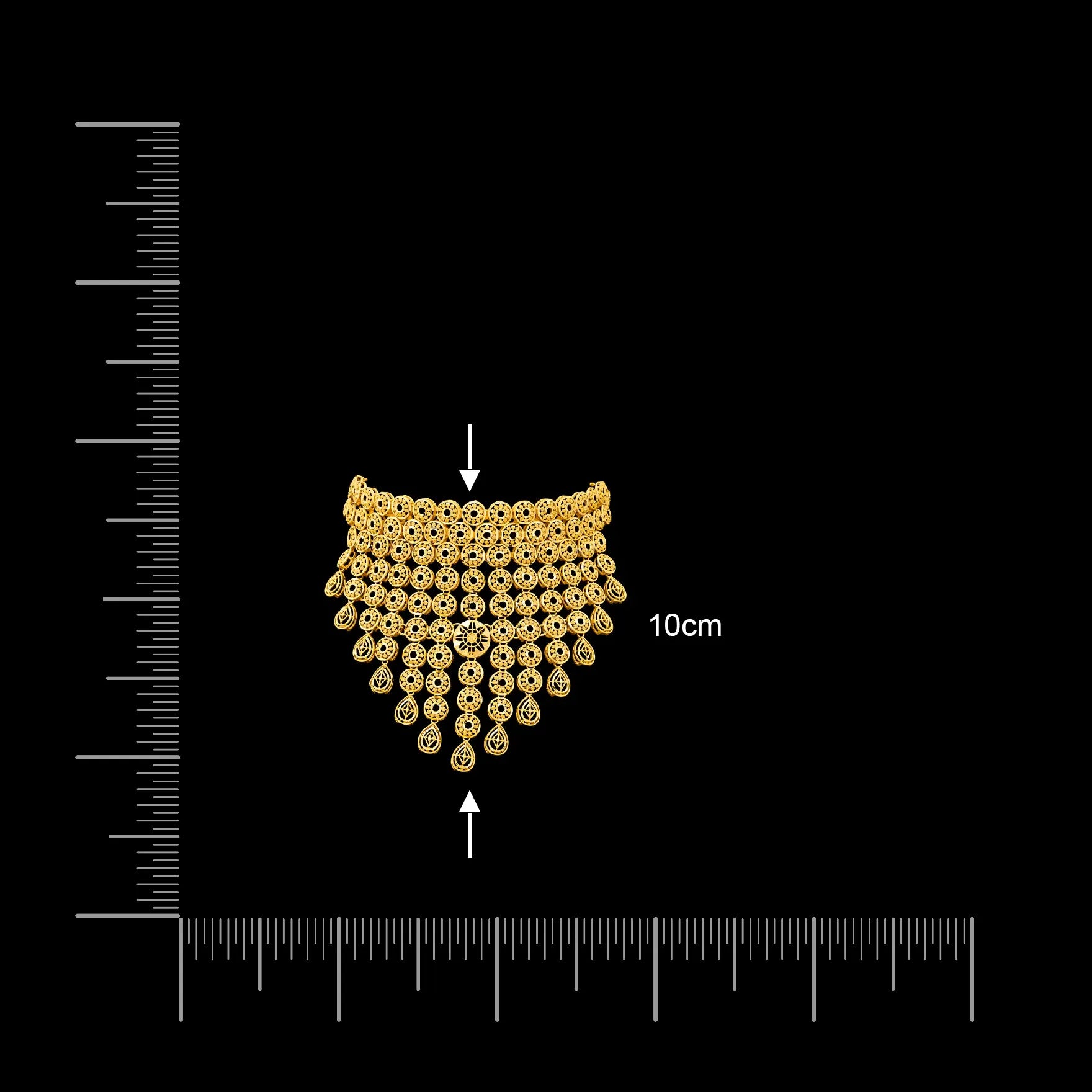 Golden Necklace Short with Golden Stud PGNS9-0301, PGHST89-061