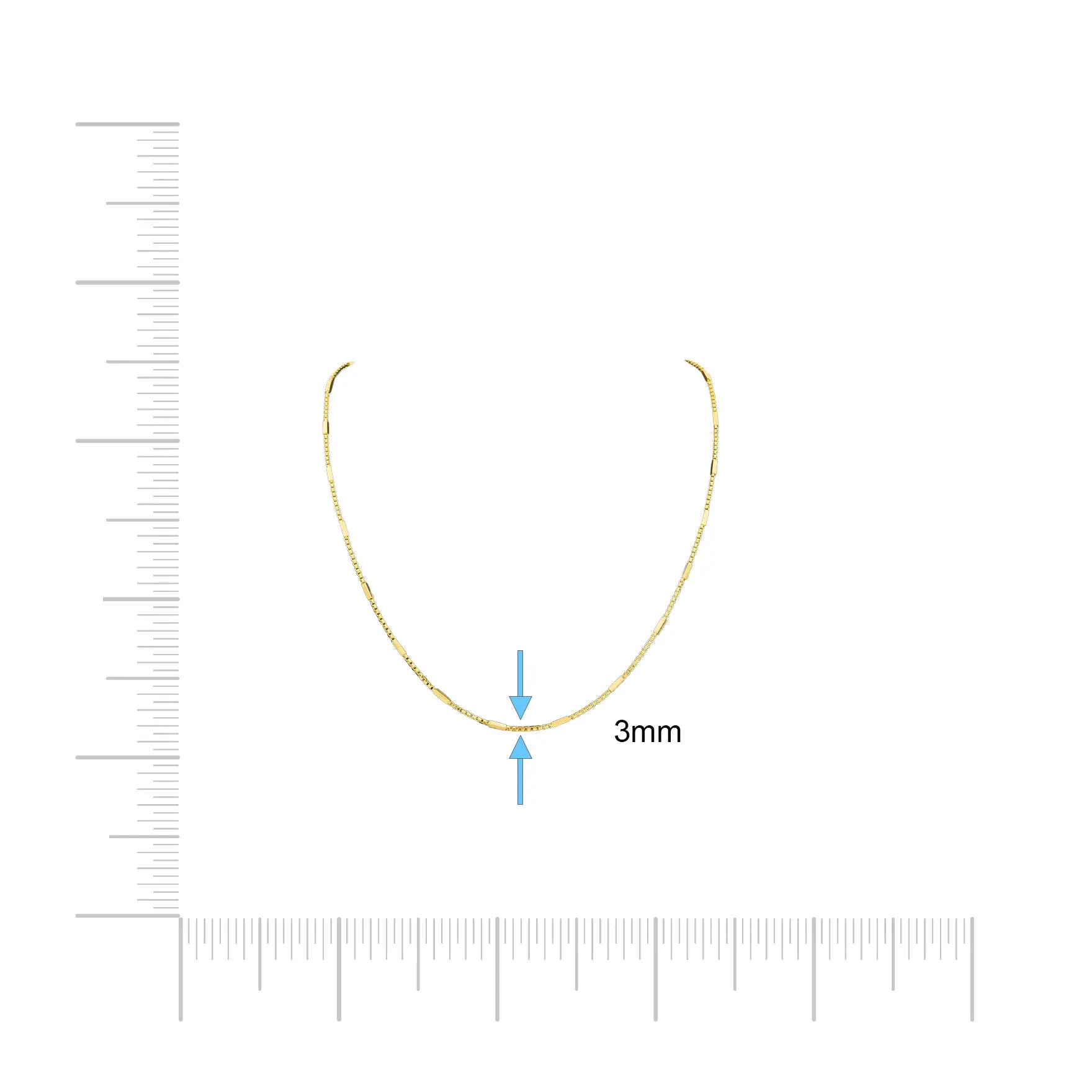 Golden Bar Figaro Millennium chain PCM21-052
