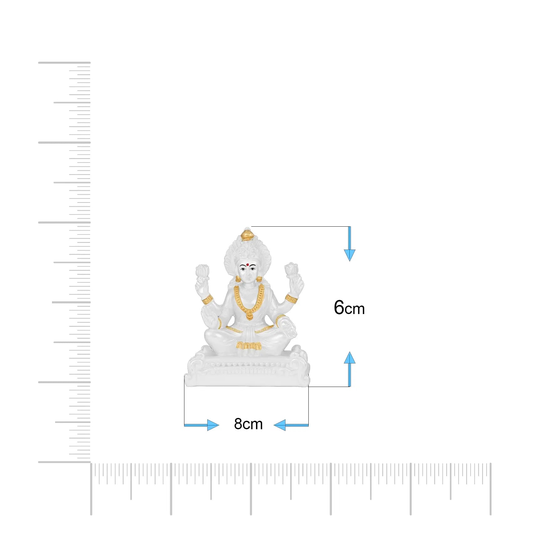 Blessings of Wealth – White & Gold Lakshmi Sculpture PIDRSL26-052