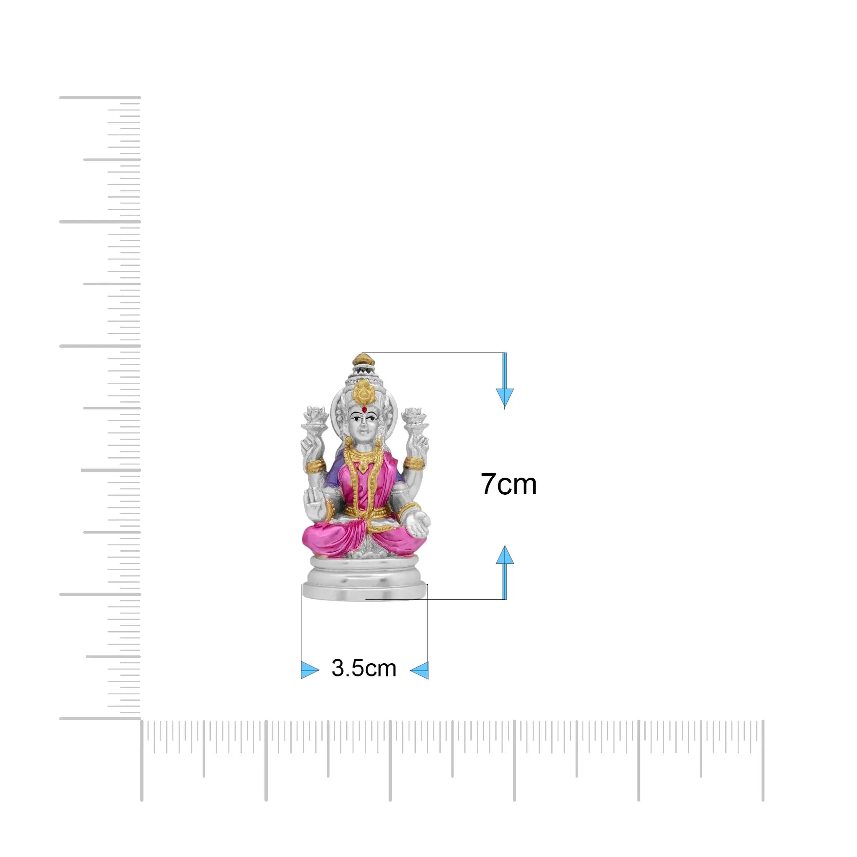 Lakshmi Figurine – Silver Base with Gold & Pink Highlights PIDRSL21-081