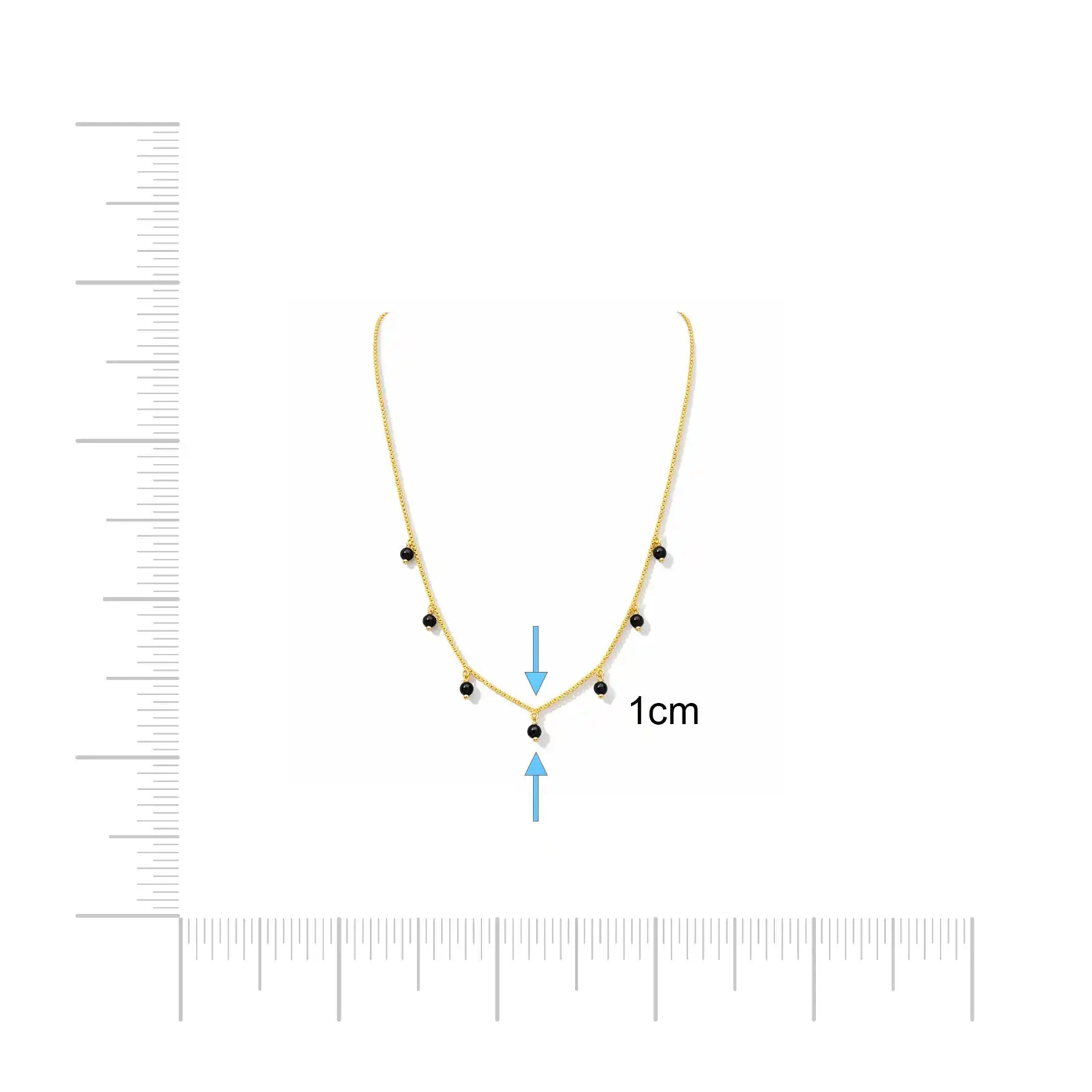 Black Bead Necklace PPNS1BO-063