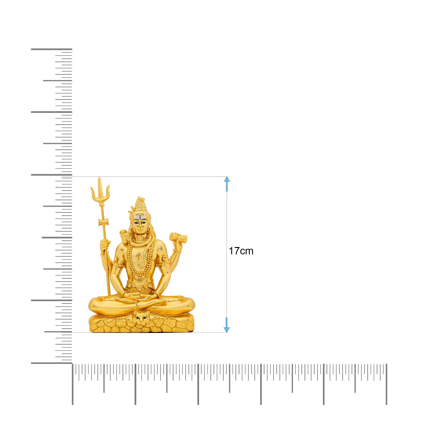 Lord Shiva Idol – Gold Layered Figurine – Mahadev Murti in Meditation Pose – Hindu Spiritual Statue – Pooja & Home Décor | PIDRGS15a-008