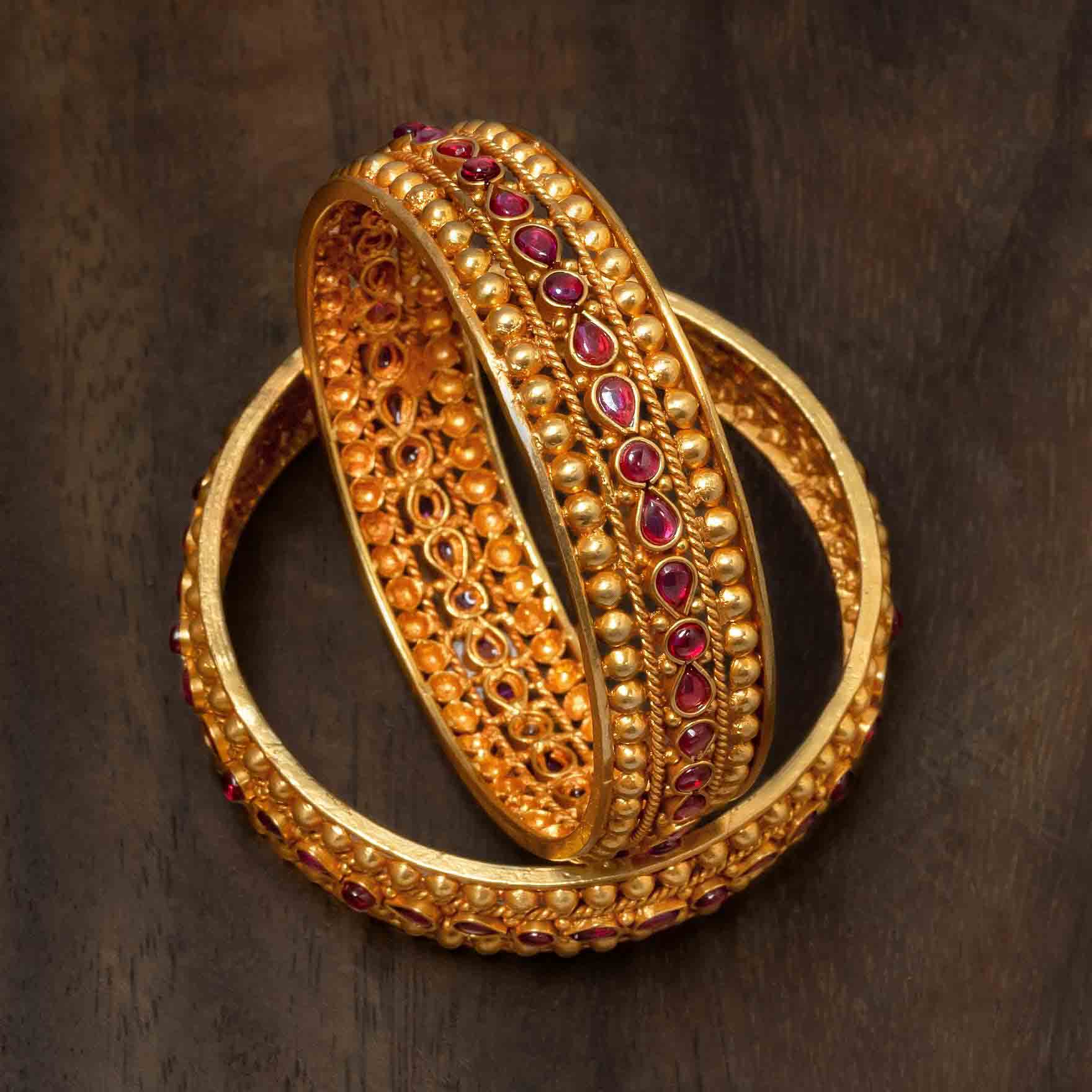 Sreshta Bangle PSGRBSR14R-006 - Parakkat Jewels
