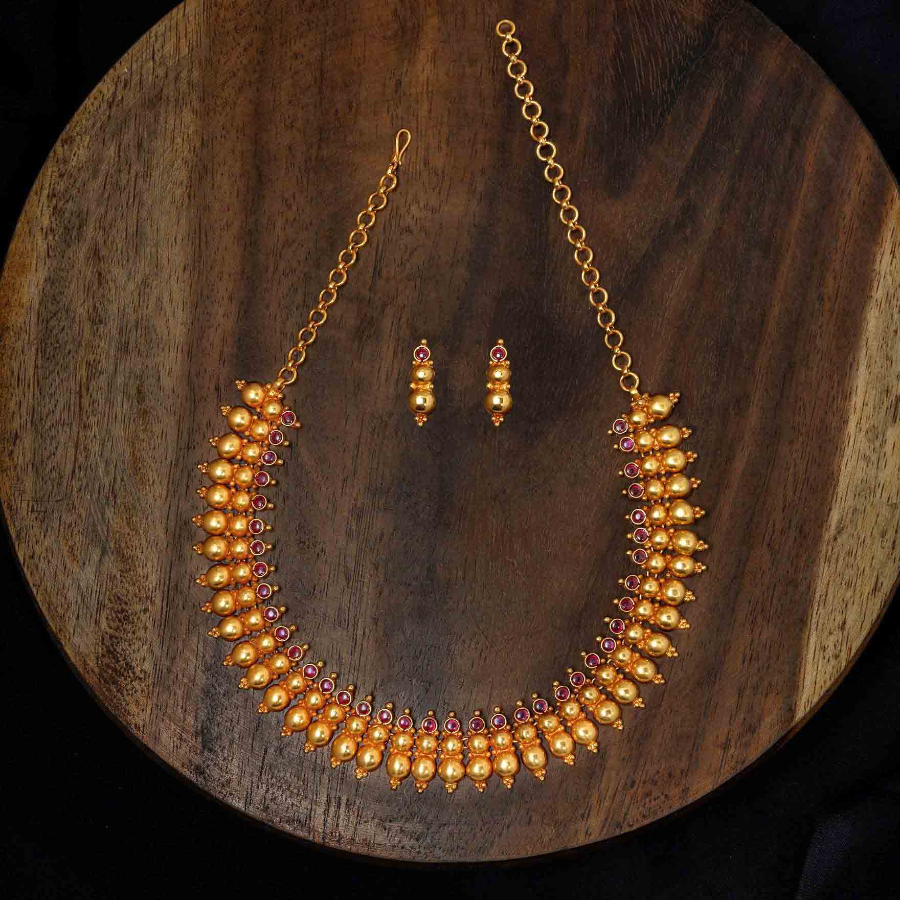 Sreshta 24k Gold Layered  Necklace Set Parakkat Jewels