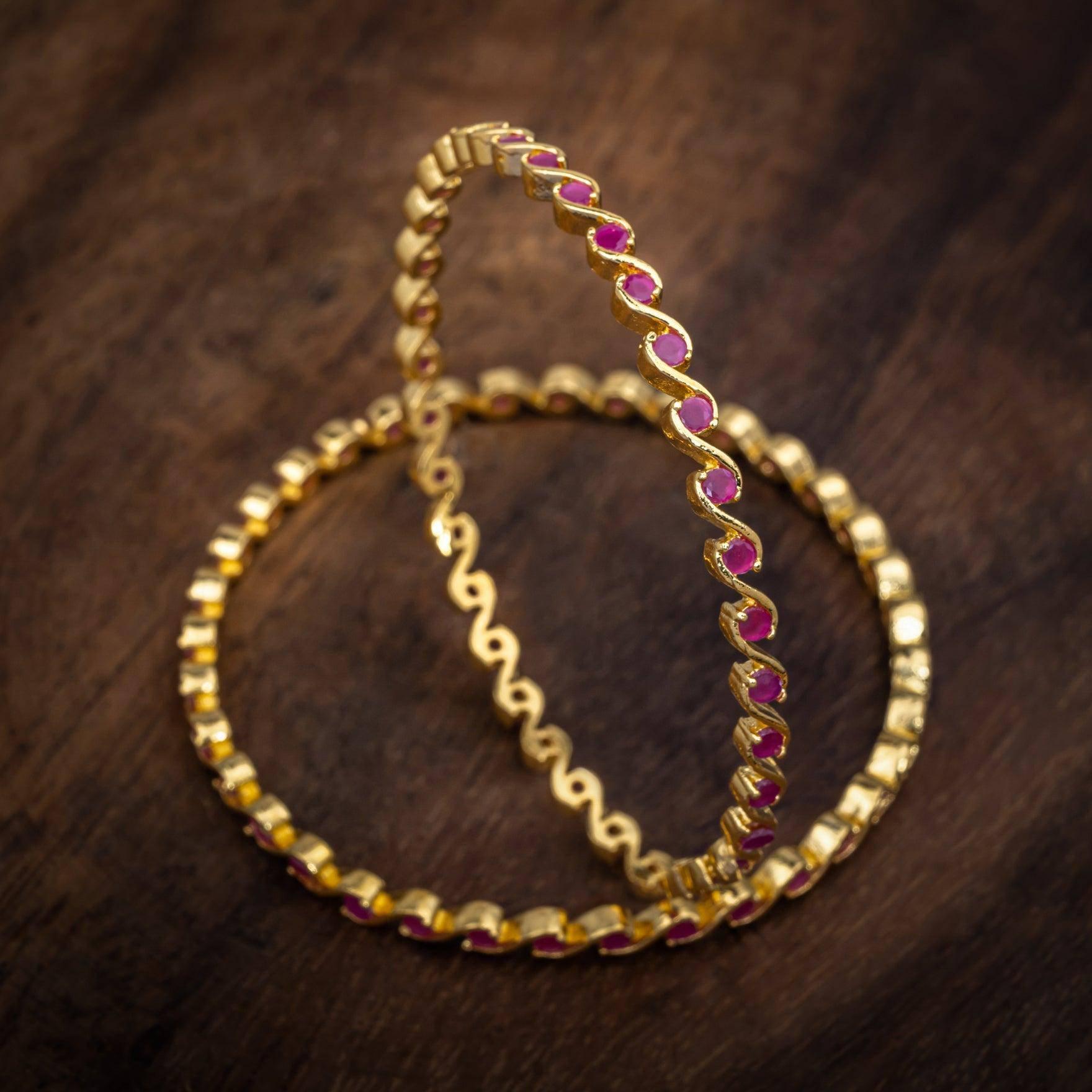 Stone Bangle PSB5R-081 - Parakkat Jewels