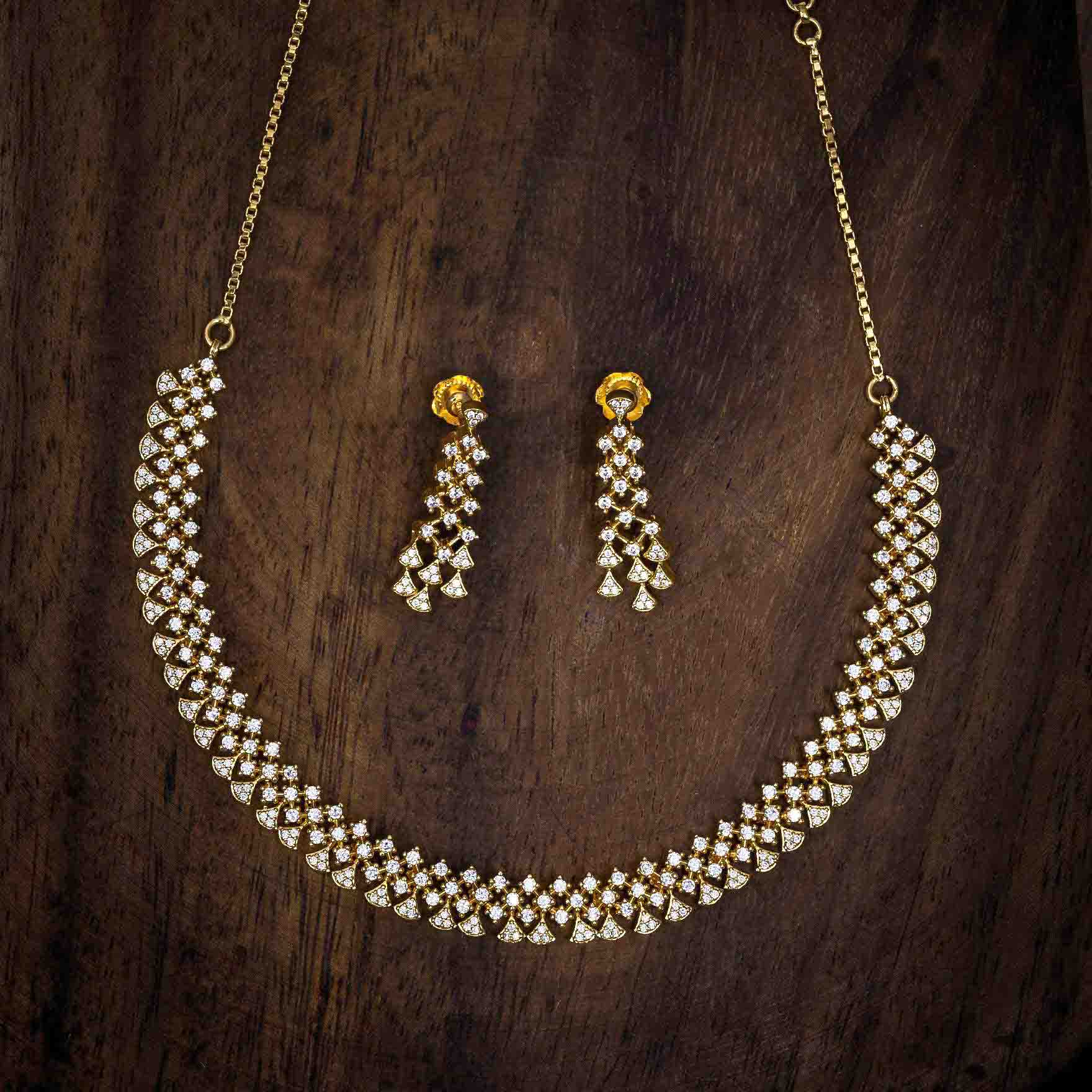 AD Stone Necklace Set at Parakkat Jewels