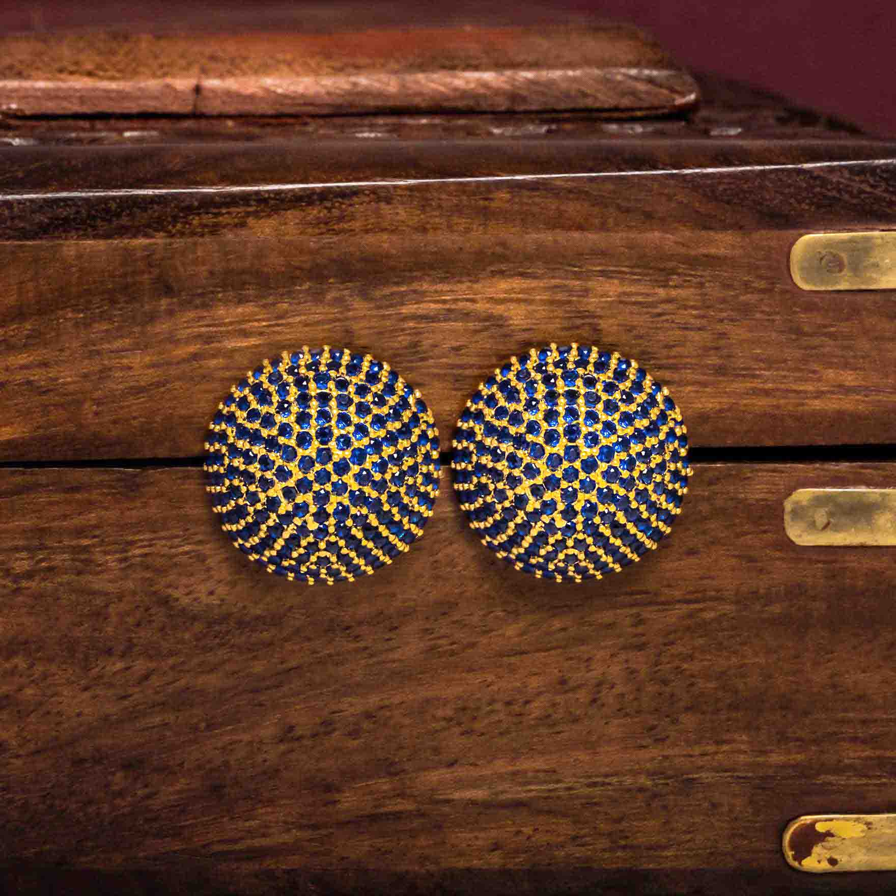 Black Stone Gold Earrings for girls