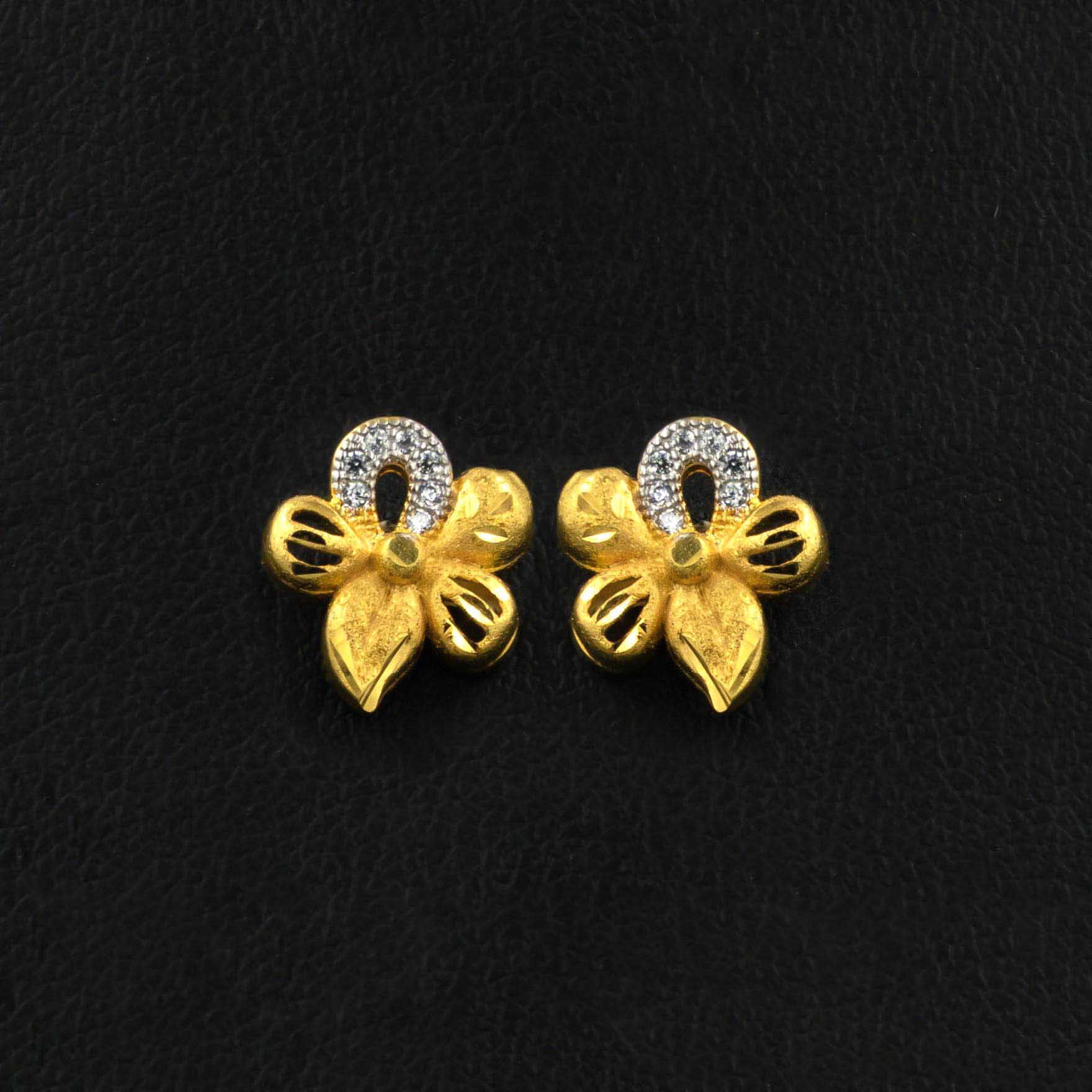 Buy Elegant Gold Plated Stone Earrings Online | Parakkat Jewels